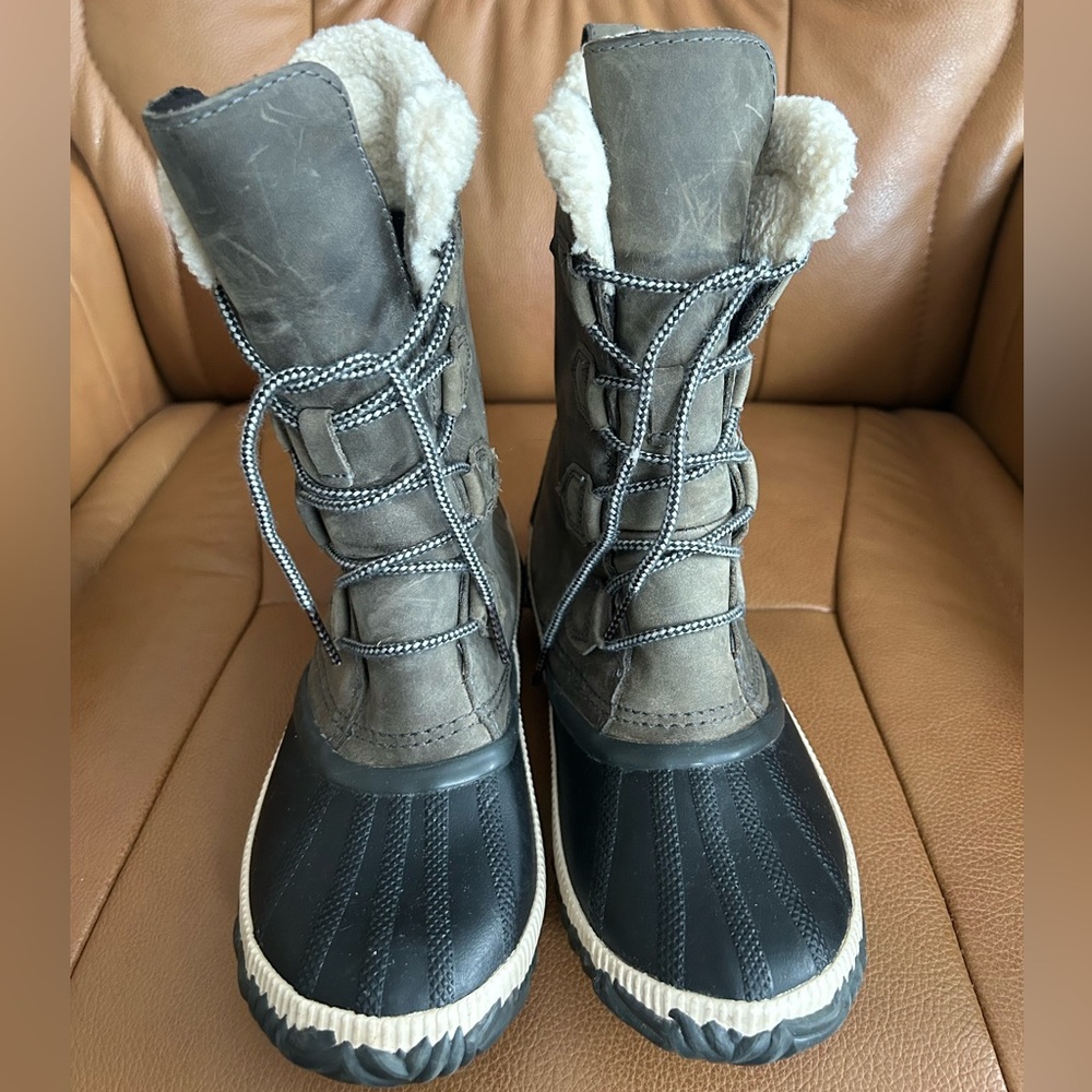 Sorel slouch duck boots charcoal gray 8 39 excellent - Picture 6 of 11
